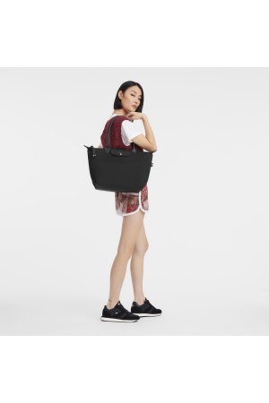 sac cabas L Longchamp Le Pliage Energy en toile et cuir noir