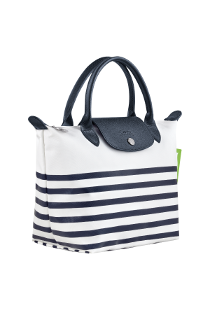 sac à main S Longchamp Le Pliage Marinière en toile rayée et cuir