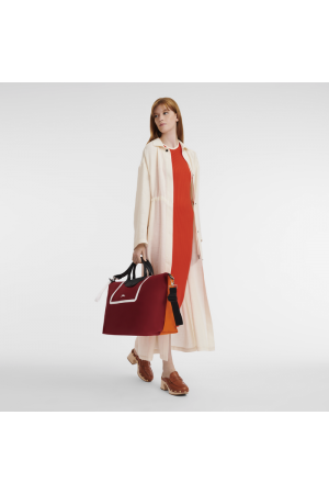 sac de voyage S Longchamp Le Pliage Scuba en toile effet néoprene orange