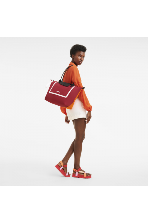 sac cabas L Longchamp Le Pliage Scuba en toile et cuir orange