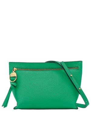 sac bandoulière XS Longchamp Mailbox en cuir grainé vert