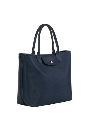 sac cabas L Longchamp Le Pliage City en toile enduite et cuir navy