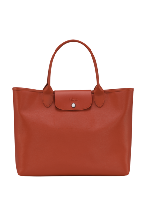 sac cabas L Longchamp Le Pliage City en toile enduite et cuir orange