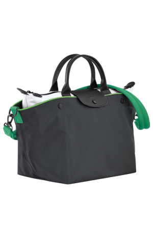 sac porté main M Longchamp Le Pliage Collection en toile gris