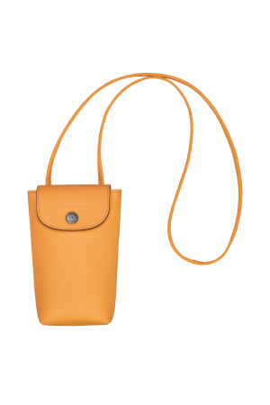 étui téléphone avec cordon Longchamp Le Pliage Xtra en cuir orange