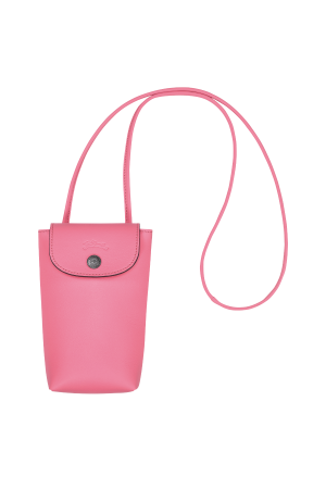 étui téléphone Longchamp Le Pliage Xtra en cuir lisse rose