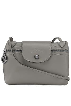 sac bandoulière Longchamp Le Pliage Cuir gris