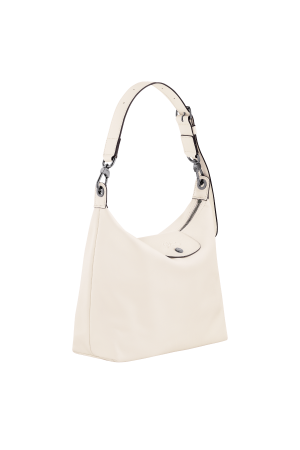 sac porté épaule Longchamp Le Pliage Cuir Xtra en cuir beige