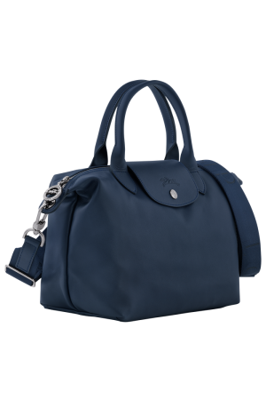 sac à main S Longchamp Le Pliage Cuir Xtra en cuir lisse bleu navy