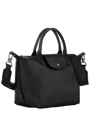sac à main S Longchamp Le Pliage Xtra en cuir lisse noir