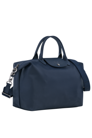 sac à main L Longchamp Le Pliage Cuir Xtra en cuir navy