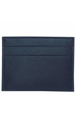 Porte-cartes en cuir foulonné navy