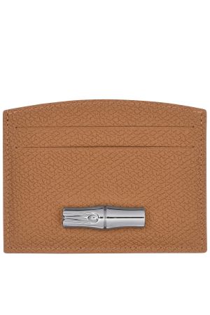 Porte-cartes en cuir camel roseau longchamp