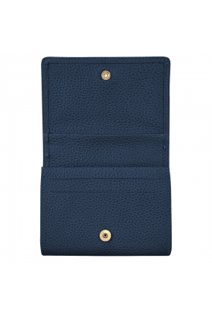 POrte-monnaie en cuir foulonné longchamp navy