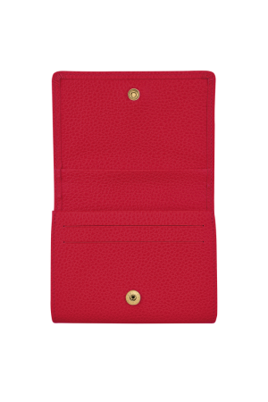 porte-monnaie Longchamp Le Foulonné en cuir foulonné rouge