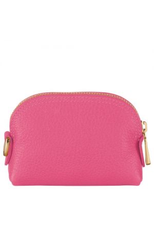 porte-monnaie zippé Longchamp Le Foulonné en cuir foulonné rose