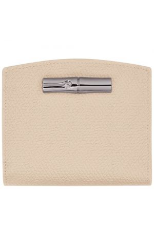 portefeuille Longchamp Roseau en cuir beige