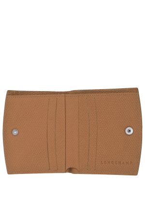 Porte-monnaie en cuir LONGCHAMP roseau naturel