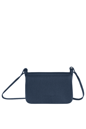 Pochette navy en cuir foulonné longchamp