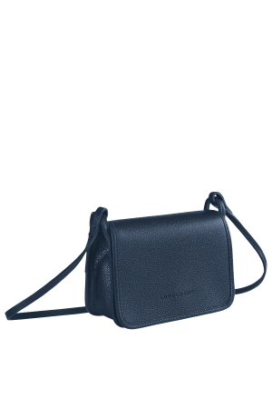 Pochette navy en cuir foulonné longchamp