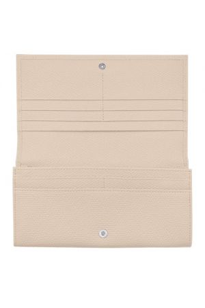 portefeuille à rabat Longchamp Roseau en cuir beige