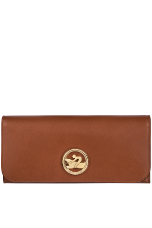 Portefeuille rabat femme cognac BOX-TROT - LONGCHAMP