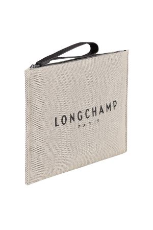 pochette Longchamp Roseau Essential en toile beige