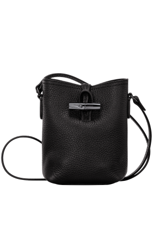 sac bandoulière XS Longchamp Roseau Essential en cuir grainé noir