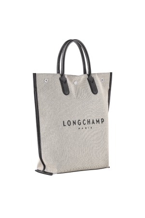 sac cabas M Longchamp Roseau Essential en toile beige et cuir