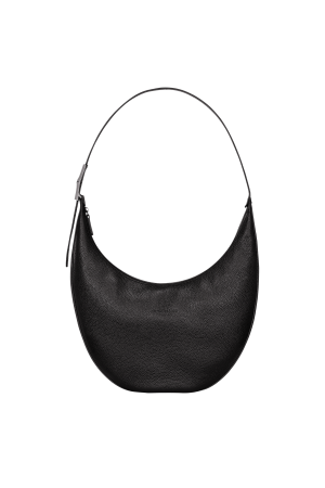 sac porté épaule Longchamp Roseau Essential en cuir grainé noir