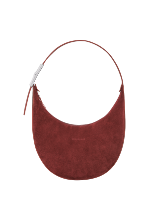 sac porté épaule M Longchamp Roseau Essential Soft en cuir velours rouge