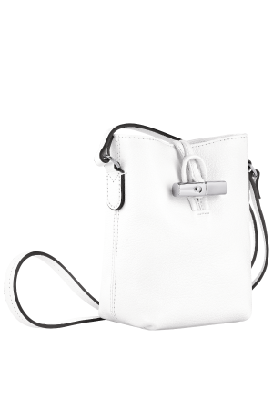 sac bandoulière XS Longchamp Roseau en cuir blanc