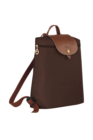 sac à dos Longchamp Le Pliage Original en toile et cuir marron