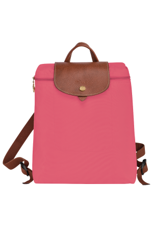 sac à dos Longchamp Le Pliage Original rose en toile et cuir