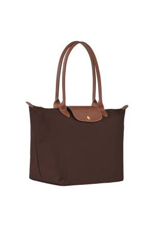 sac cabas L Longchamp Le Pliage Original en toile et cuir marron