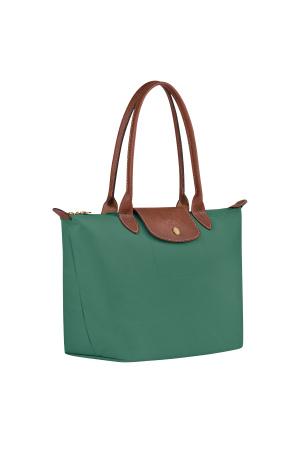 sac cabas M Longchamp Le Pliage Original vert en toile et cuir