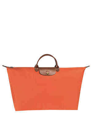 sac de voyage M Longchamp Le Pliage Original en toile et cuir orange