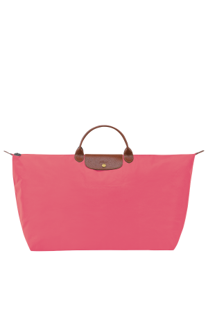 sac de voyage M Longchamp Le Pliage Original rose en toile et cuir