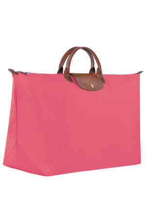 sac de voyage M Longchamp Le Pliage Original rose en toile et cuir