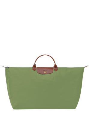 sac de voyage M Longchamp Le Pliage Original vert en toile et cuir