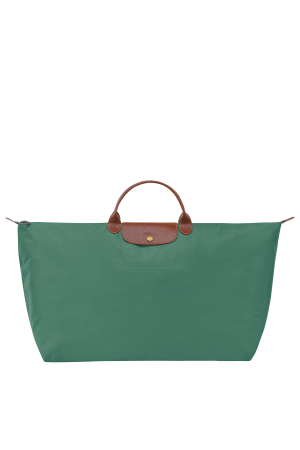 sac de voyage M Longchamp Le Pliage Original vert en toile et cuir