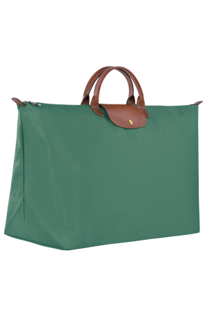 sac de voyage M Longchamp Le Pliage Original vert en toile et cuir