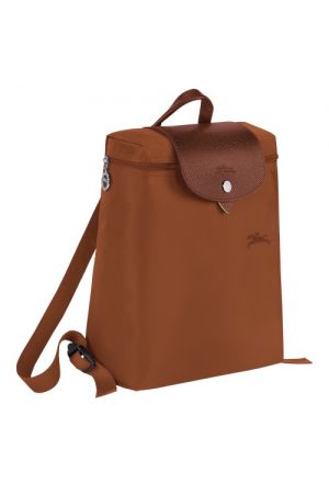 sac à dos Longchamp Le Pliage Green en toile recyclée camel