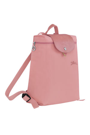 sac à dos Longchamp Le Pliage Green en toile et cuir rose