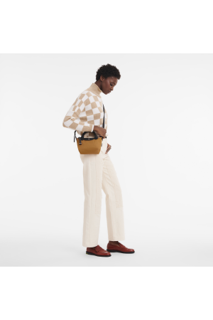 sac à main XS Longchamp Le Pliage Energy en toile camel et cuir