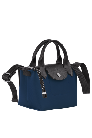 sac à main XS Longchamp Le Pliage Energy en toile et cuir bleu navy