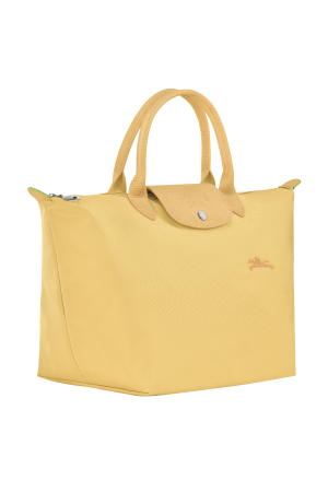 sac à main M Longchamp Le Pliage Green en toile et cuir jaune