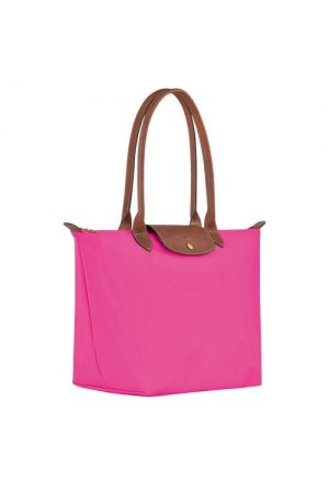 sac cabas Longchamp L Le Pliage Original en toile rose candy