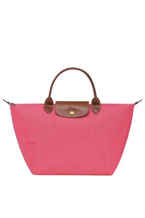 sac à main M Longchamp Le Pliage Original rose en toile et cuir