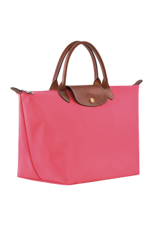 sac à main M Longchamp Le Pliage Original rose en toile et cuir